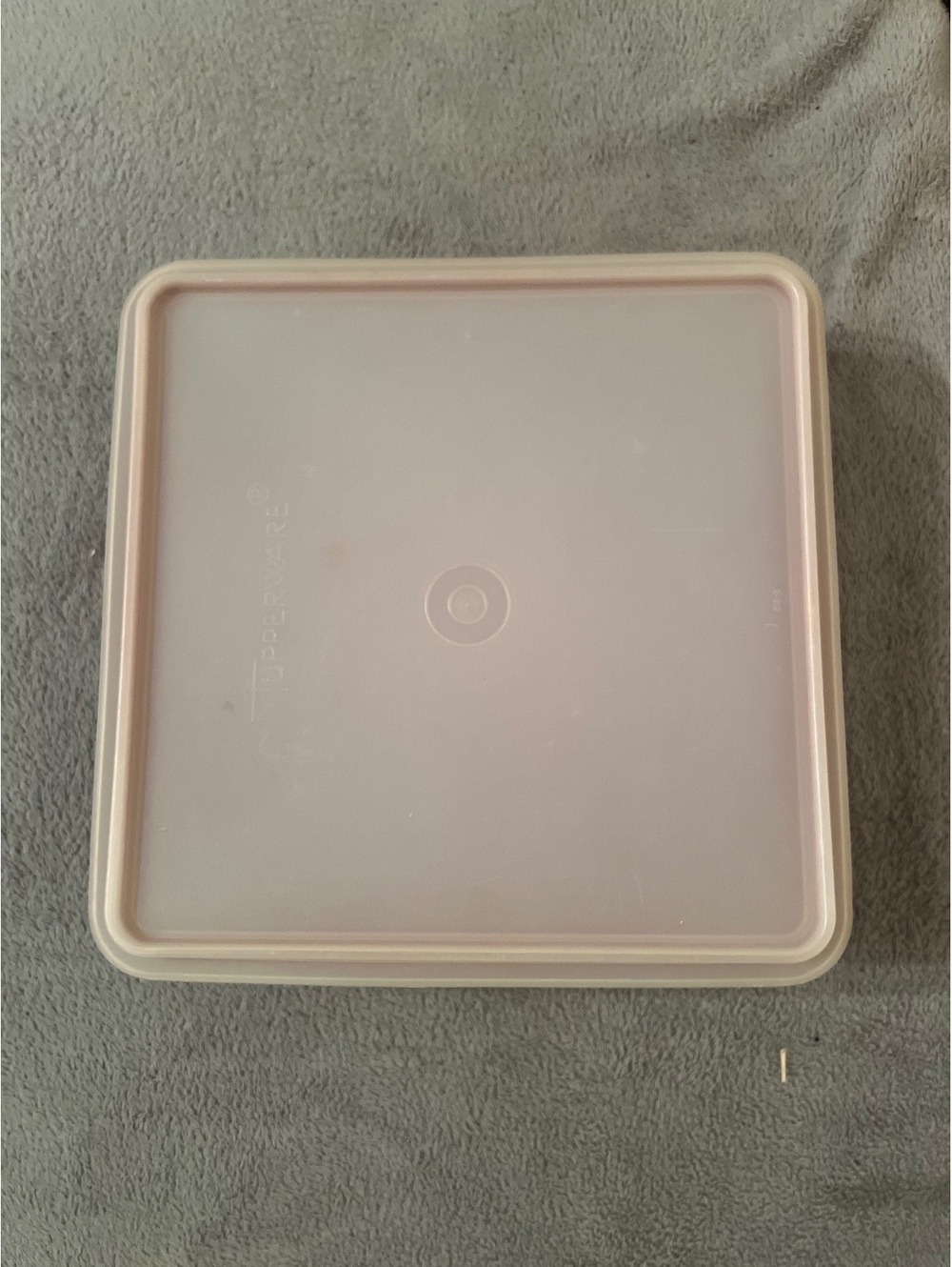 Vintage Tupperware Square Red and White Storage Container